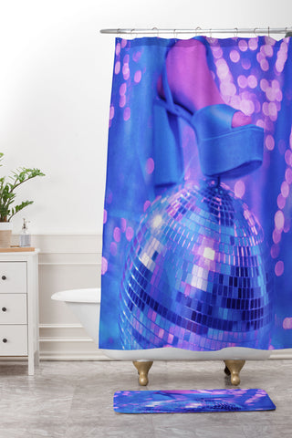 Samantha Hearn Disco Ball Platform Shower Curtain And Mat