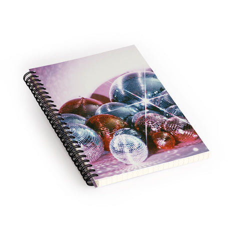 Samantha Hearn Shiny Disco Balls Spiral Notebook