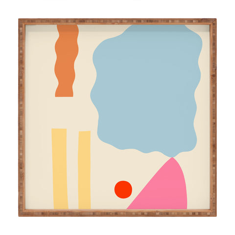 sandrapoliakov ABSTRACT PORTRAIT OF ALYONA Square Tray