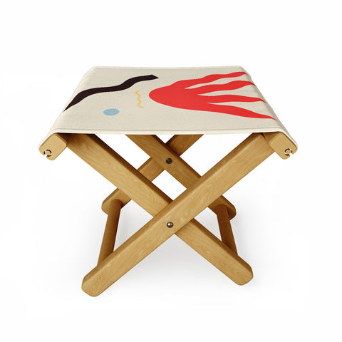 sandrapoliakov ABSTRACT PORTRAIT OF ANASTASIA Folding Stool