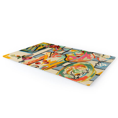 sandrapoliakov BREAD AND PASTA LOVE Area Rug