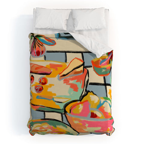 sandrapoliakov BREAD AND PASTA LOVE Duvet Cover
