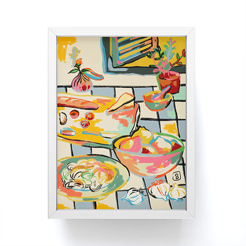 sandrapoliakov BREAD AND PASTA LOVE Framed Mini Art Print