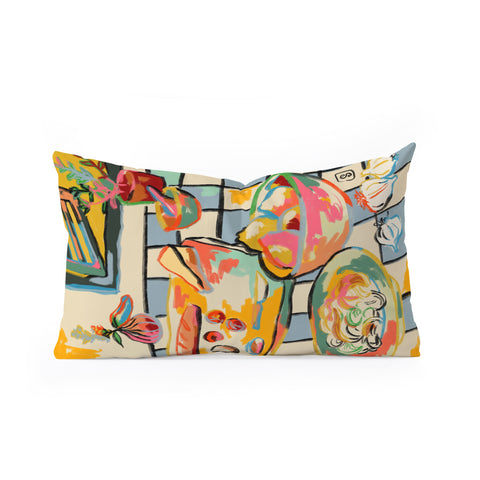 sandrapoliakov BREAD AND PASTA LOVE Oblong Throw Pillow
