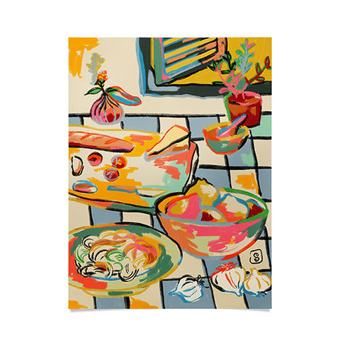 sandrapoliakov BREAD AND PASTA LOVE Poster