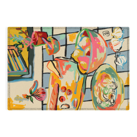 sandrapoliakov BREAD AND PASTA LOVE Outdoor Rug