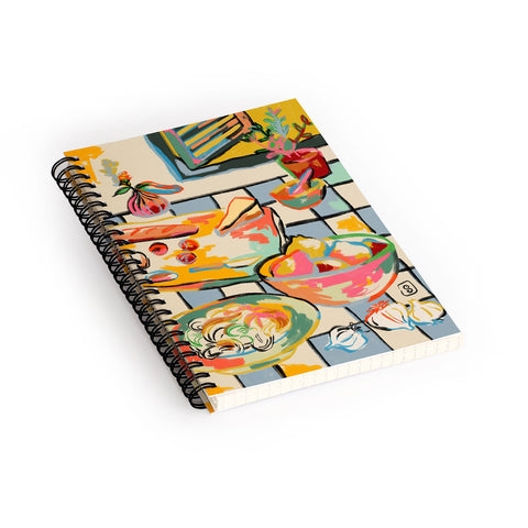 sandrapoliakov BREAD AND PASTA LOVE Spiral Notebook