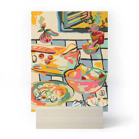 sandrapoliakov BREAD AND PASTA LOVE Mini Art Print