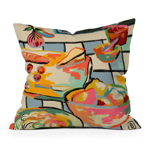 sandrapoliakov BREAD AND PASTA LOVE Throw Pillow
