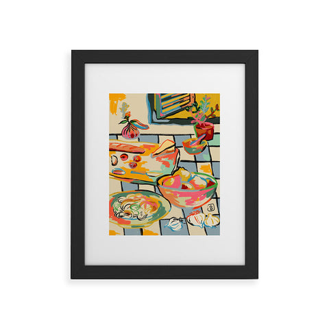 sandrapoliakov BREAD AND PASTA LOVE Framed Art Print