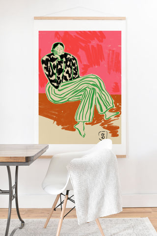 sandrapoliakov CALM WOMAN PORTRAIT Art Print And Hanger