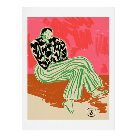 sandrapoliakov CALM WOMAN PORTRAIT Art Print