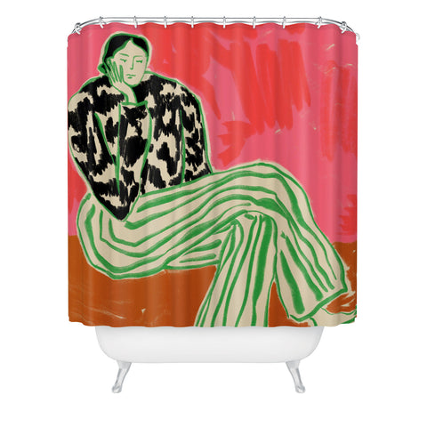 sandrapoliakov CALM WOMAN PORTRAIT Shower Curtain