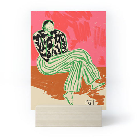 sandrapoliakov CALM WOMAN PORTRAIT Mini Art Print