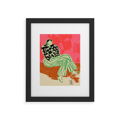 sandrapoliakov CALM WOMAN PORTRAIT Framed Art Print
