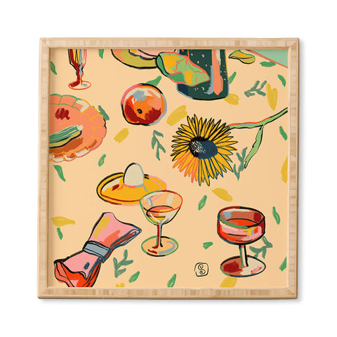 sandrapoliakov COCKTAILS IN THE GARDEN Framed Wall Art