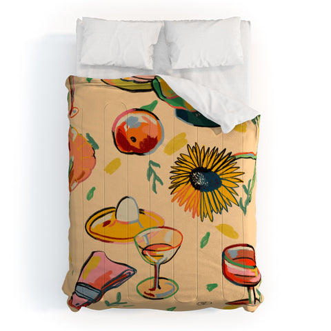 sandrapoliakov COCKTAILS IN THE GARDEN Comforter