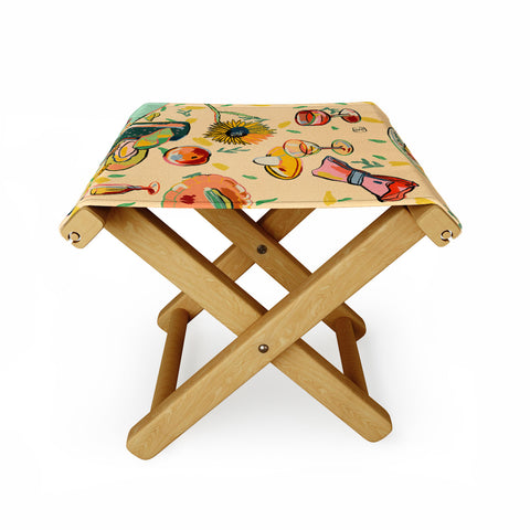 sandrapoliakov COCKTAILS IN THE GARDEN Folding Stool