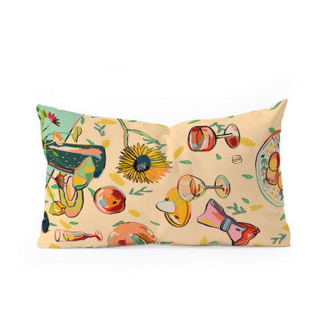 sandrapoliakov COCKTAILS IN THE GARDEN Oblong Throw Pillow