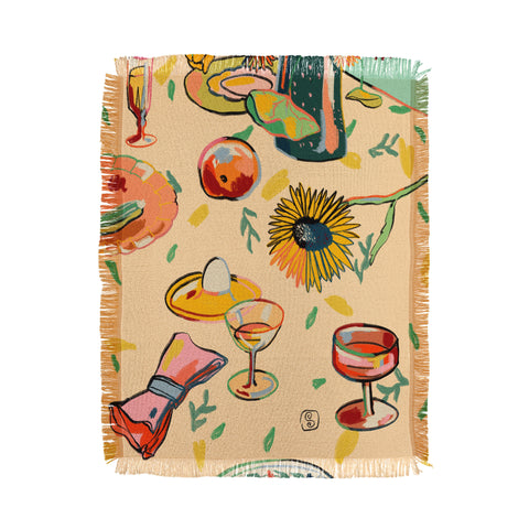 sandrapoliakov COCKTAILS IN THE GARDEN Throw Blanket