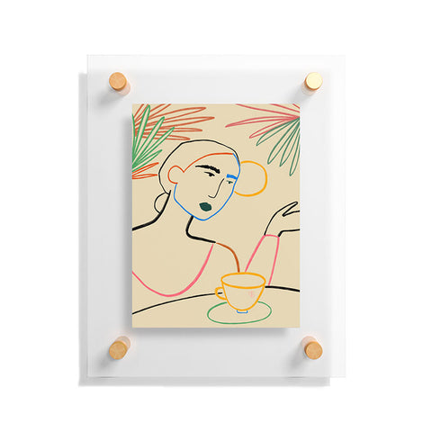 sandrapoliakov COFFEE IN THE GARDEN Floating Acrylic Print