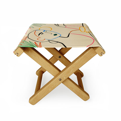 sandrapoliakov COFFEE IN THE GARDEN Folding Stool