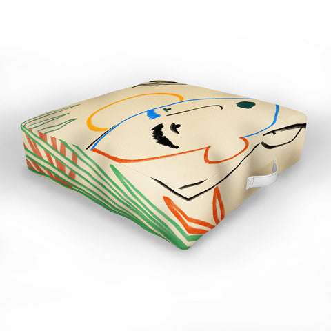 sandrapoliakov COFFEE IN THE GARDEN Outdoor Floor Cushion