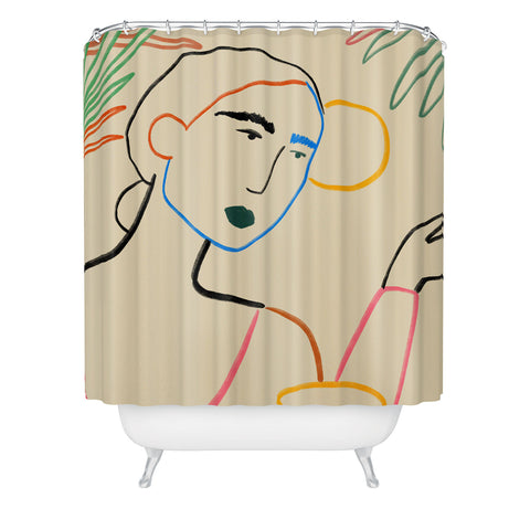 sandrapoliakov COFFEE IN THE GARDEN Shower Curtain