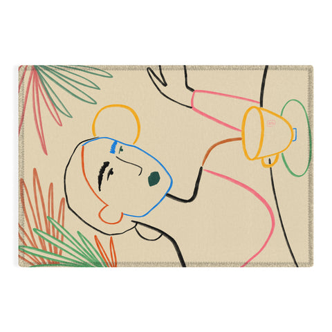 sandrapoliakov COFFEE IN THE GARDEN Outdoor Rug