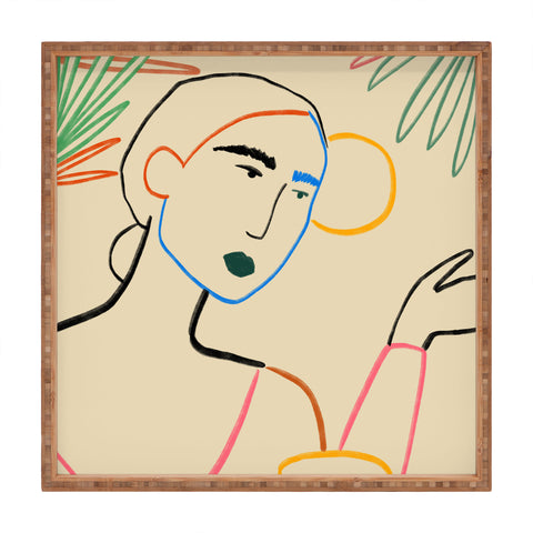 sandrapoliakov COFFEE IN THE GARDEN Square Tray