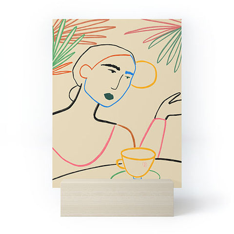 sandrapoliakov COFFEE IN THE GARDEN Mini Art Print