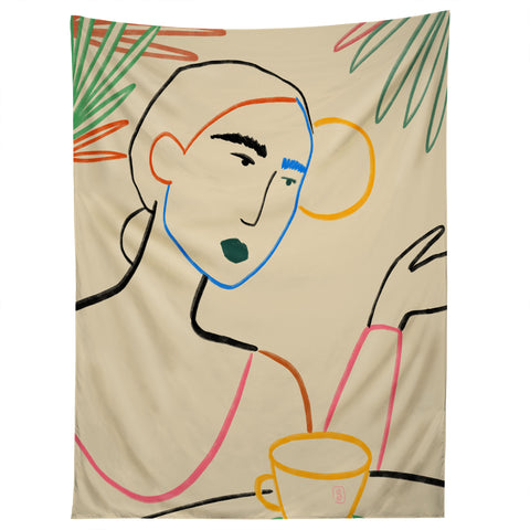 sandrapoliakov COFFEE IN THE GARDEN Tapestry