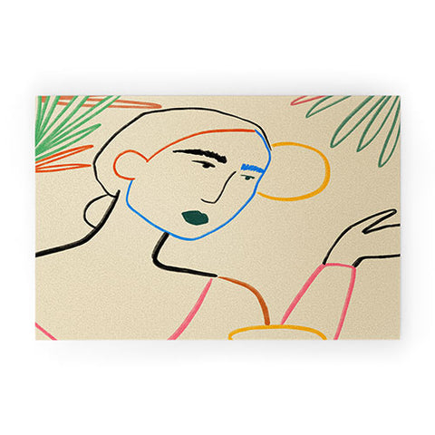 sandrapoliakov COFFEE IN THE GARDEN Welcome Mat