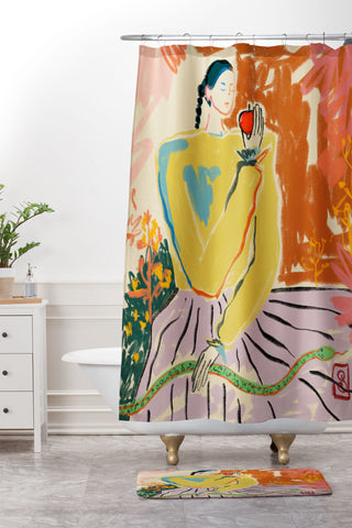 sandrapoliakov EVE I Shower Curtain And Mat