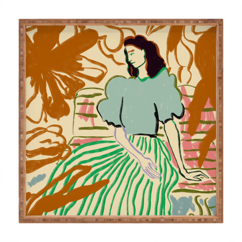 sandrapoliakov FIRST WARM DAY AFTER WINTER Square Tray