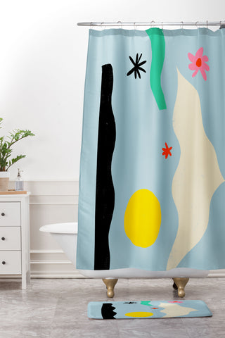 sandrapoliakov FLOWER EYES Shower Curtain And Mat
