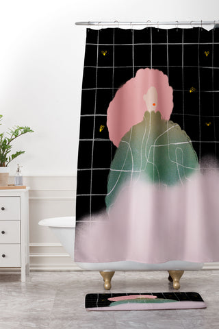 sandrapoliakov FOG Shower Curtain And Mat