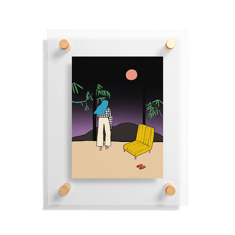 sandrapoliakov FULL MOON MOUNTAIN Floating Acrylic Print