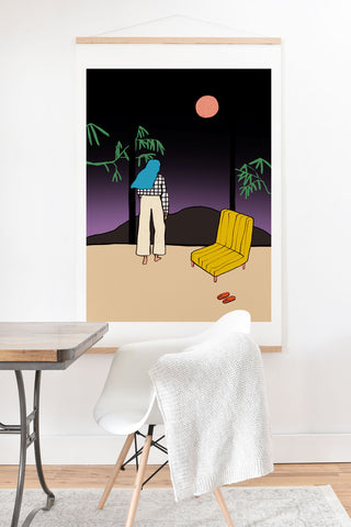 sandrapoliakov FULL MOON MOUNTAIN Art Print And Hanger