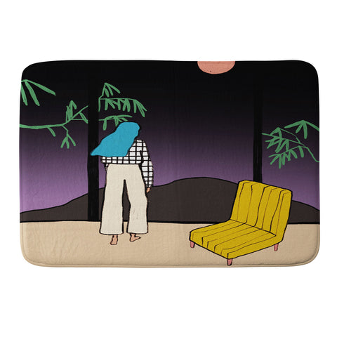 sandrapoliakov FULL MOON MOUNTAIN Memory Foam Bath Mat