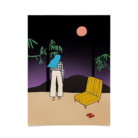 sandrapoliakov FULL MOON MOUNTAIN Poster