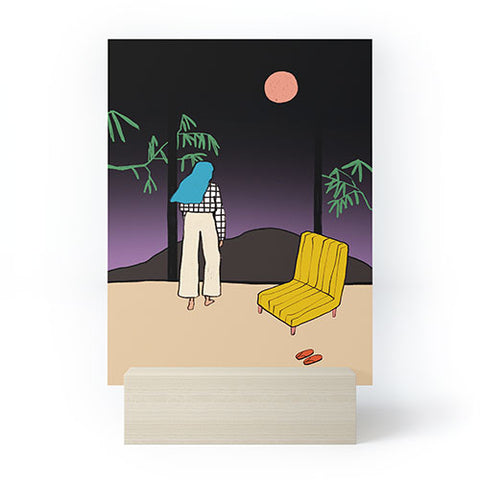 sandrapoliakov FULL MOON MOUNTAIN Mini Art Print