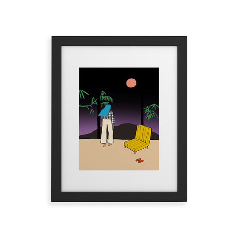 sandrapoliakov FULL MOON MOUNTAIN Framed Art Print