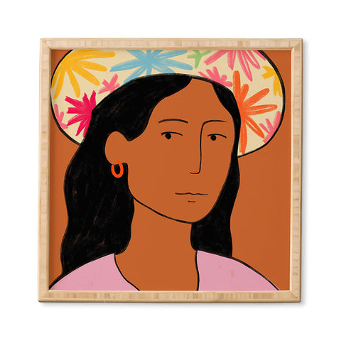 sandrapoliakov GIRL IN A HAT Framed Wall Art