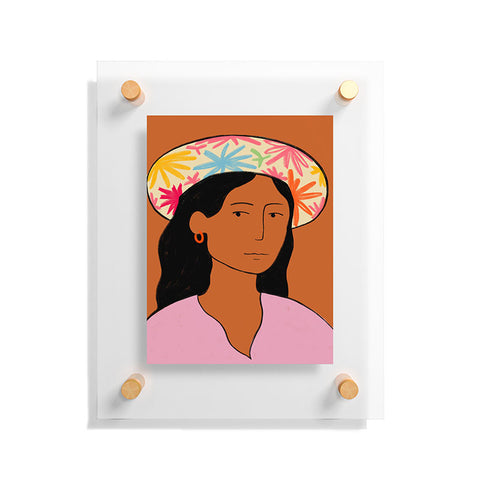 sandrapoliakov GIRL IN A HAT Floating Acrylic Print