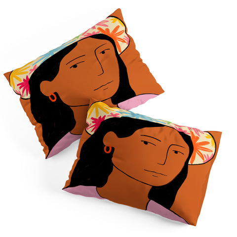 sandrapoliakov GIRL IN A HAT Pillow Shams
