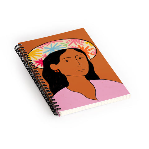 sandrapoliakov GIRL IN A HAT Spiral Notebook