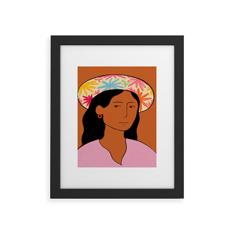 sandrapoliakov GIRL IN A HAT Framed Art Print