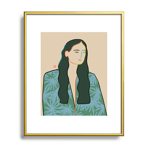 sandrapoliakov GIRL IN LOVE Metal Framed Art Print