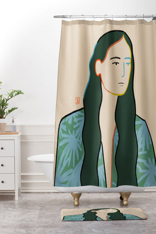 sandrapoliakov GIRL IN LOVE Shower Curtain And Mat